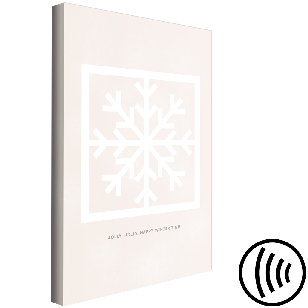 Pintura Em Tela Happy Time - Geometric Snowflake And White Lettering