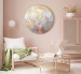 Round Canvas Pink Meadow - Water Grass Painted With Pink Watercolor and Stains of Gold 148719 additionalThumb 4