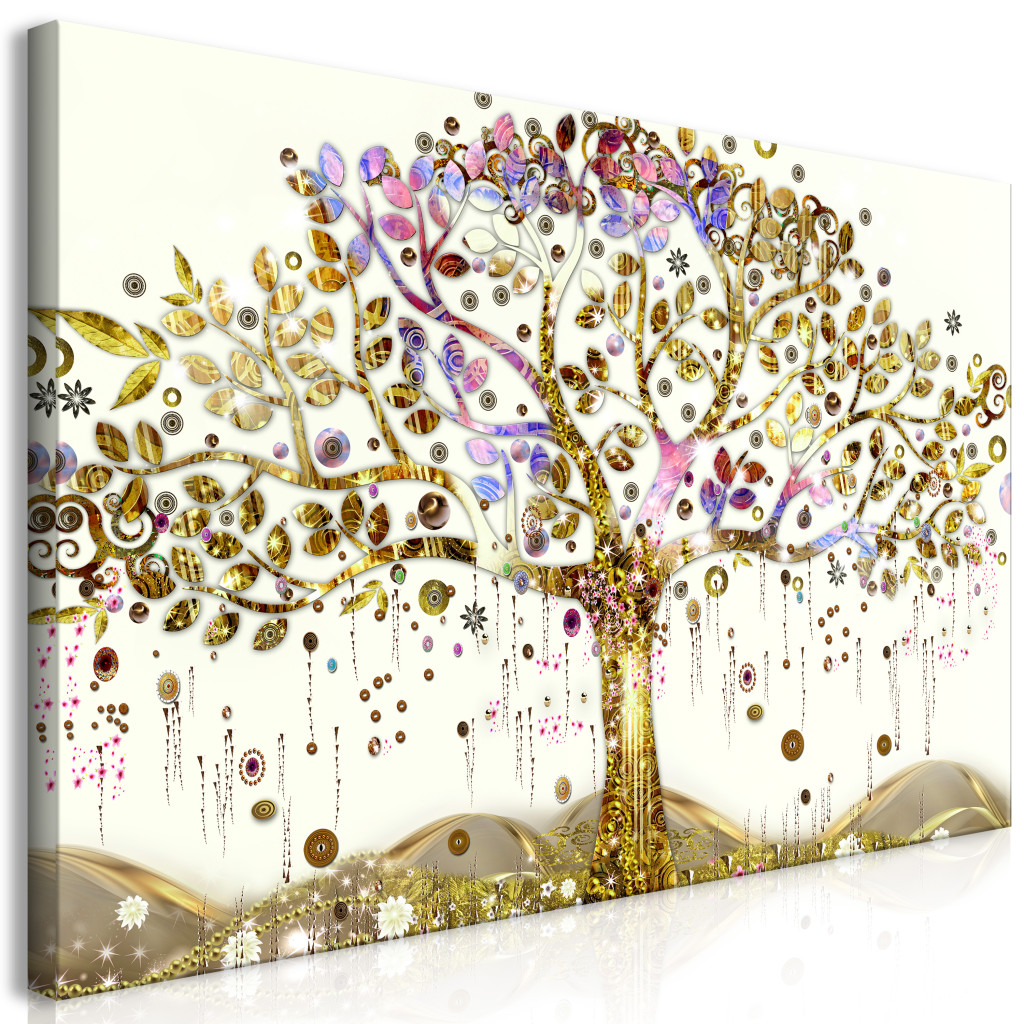 Duży Obraz XXL Złote Drzewo Z Fioletowymi Liśćmi II [Large Format]