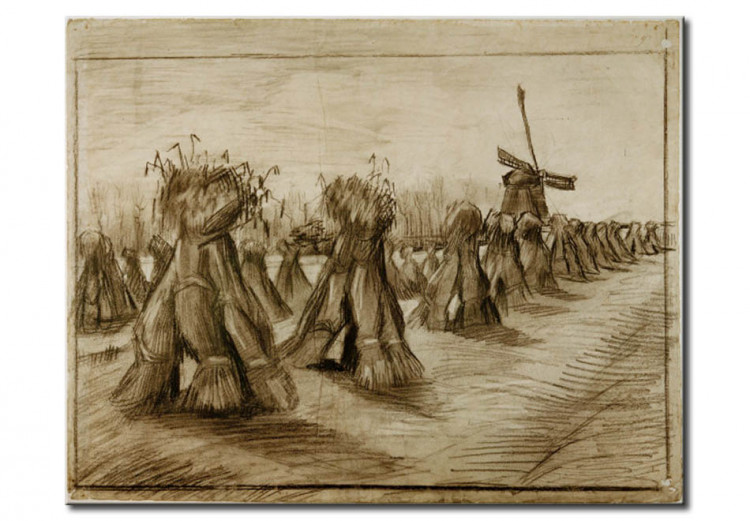 Reproducción de cuadro Campo de trigo con poleas y un molino de viento 52419