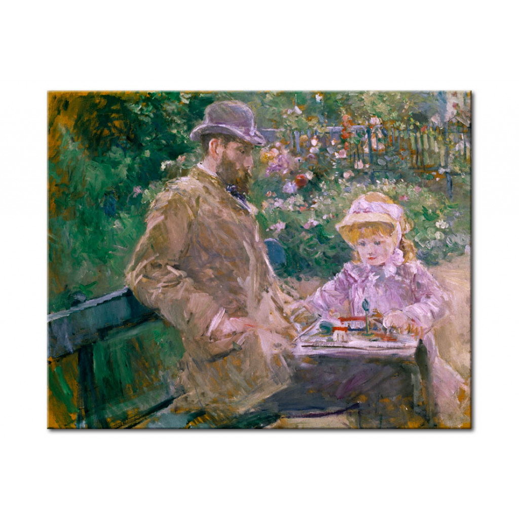 Reprodukcja Obrazu Eugene Manet And His Daugher In The Garden At Bougival