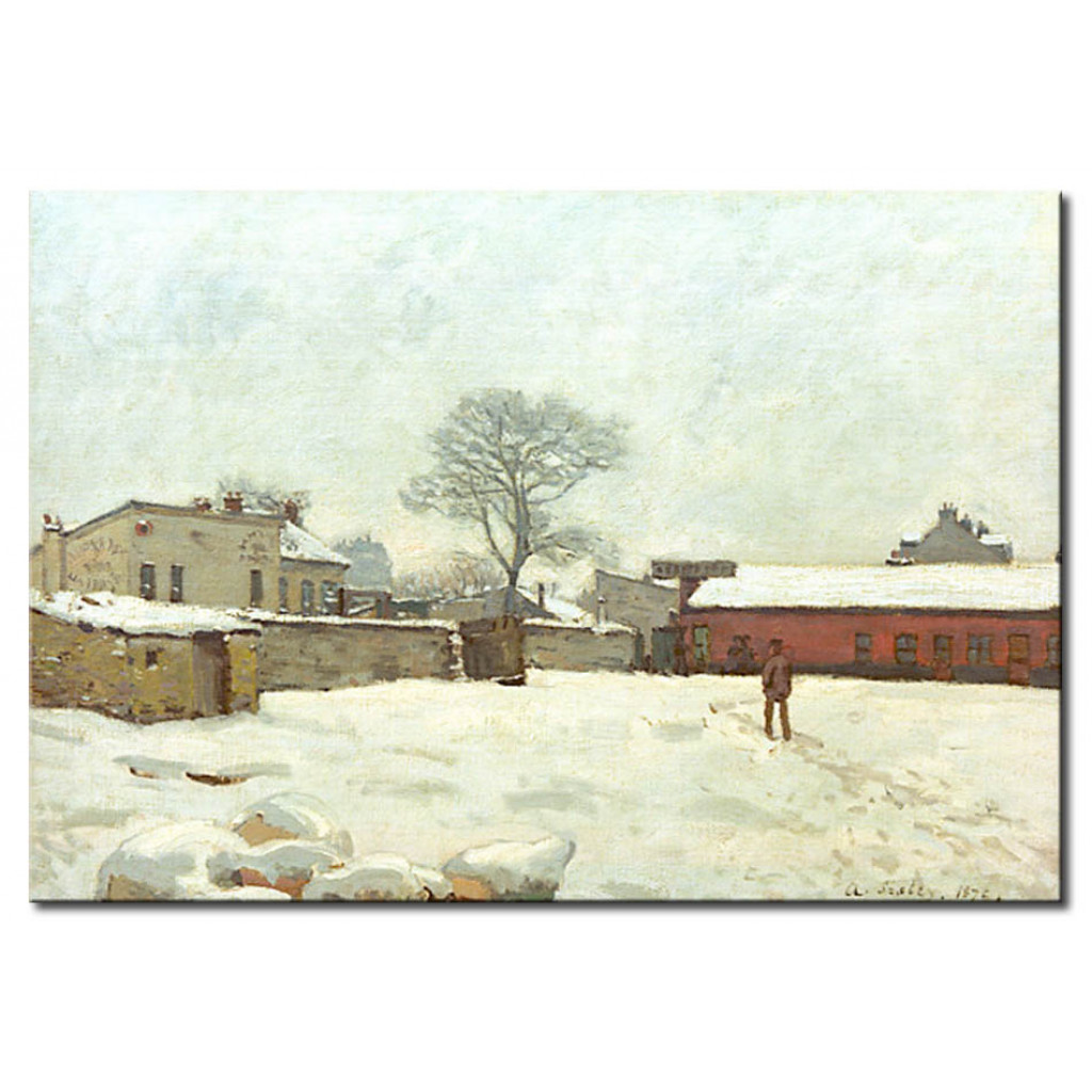 Schilderij  Alfred Sisley: Sous La Neige, Cour De Ferme à Marlyle-Roi