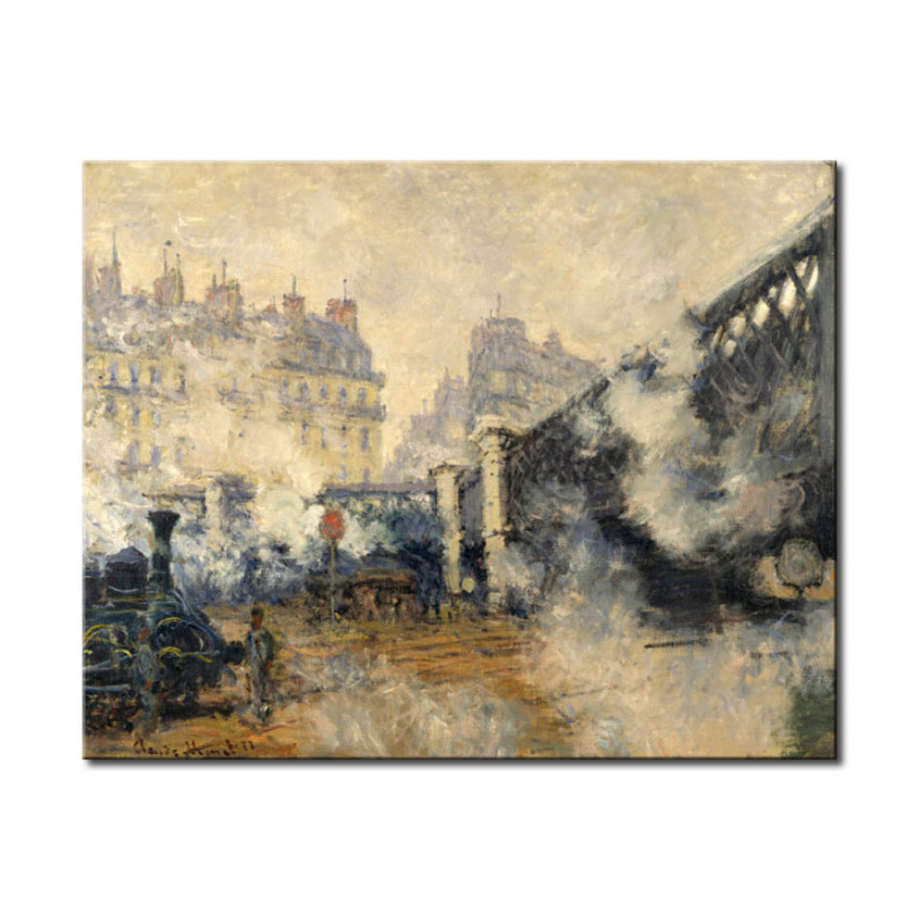 Schilderij  Claude Monet: Le Pont De L'Europe-Gare Saint Lazare A Paris