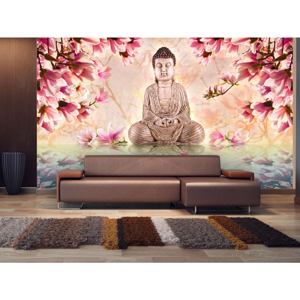 Fotobehang Orient: Boeddha En Magnolia