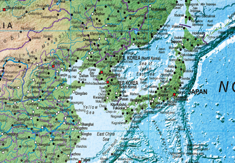 Fototapeta Tradycyjna mapa świata - kontynenty z napisami po angielsku i kompasem 95019 additionalImage 4