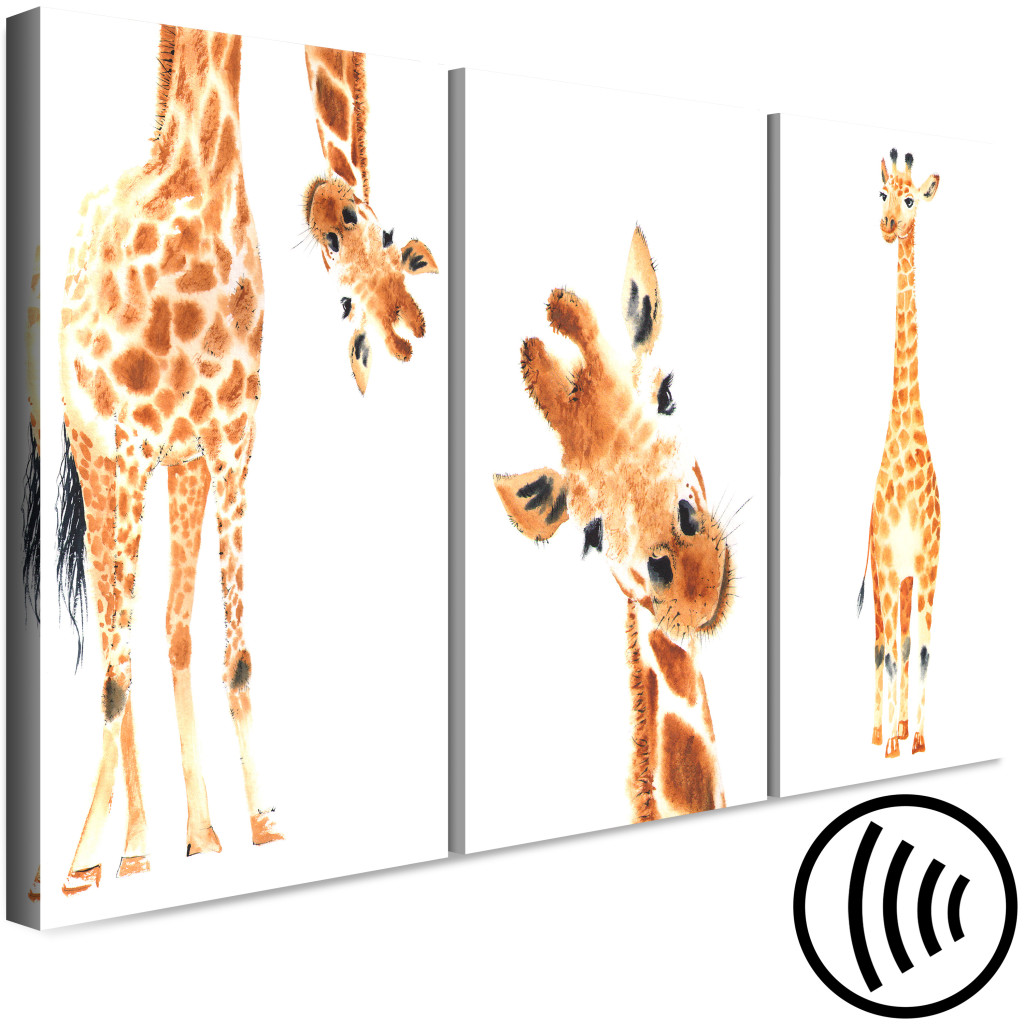 Schilderij  Giraffes: Funny Giraffes (3 Parts)