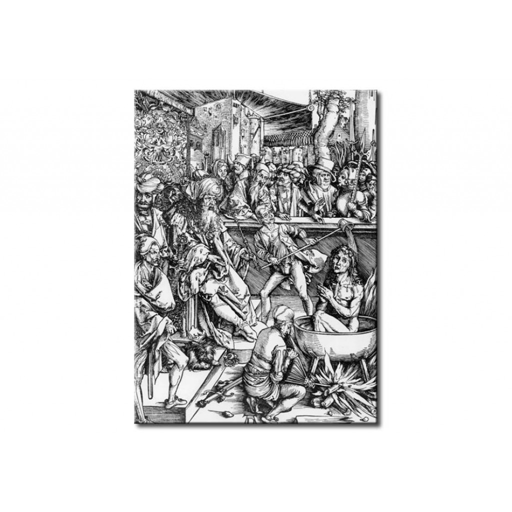 Schilderij  Albrecht Dürer: The Torture Of St.John The Evangelist