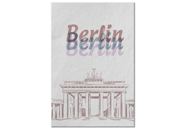 Canvas Art Print Berlin in technicolor - the Brandenburg Gate and an inscription 118629