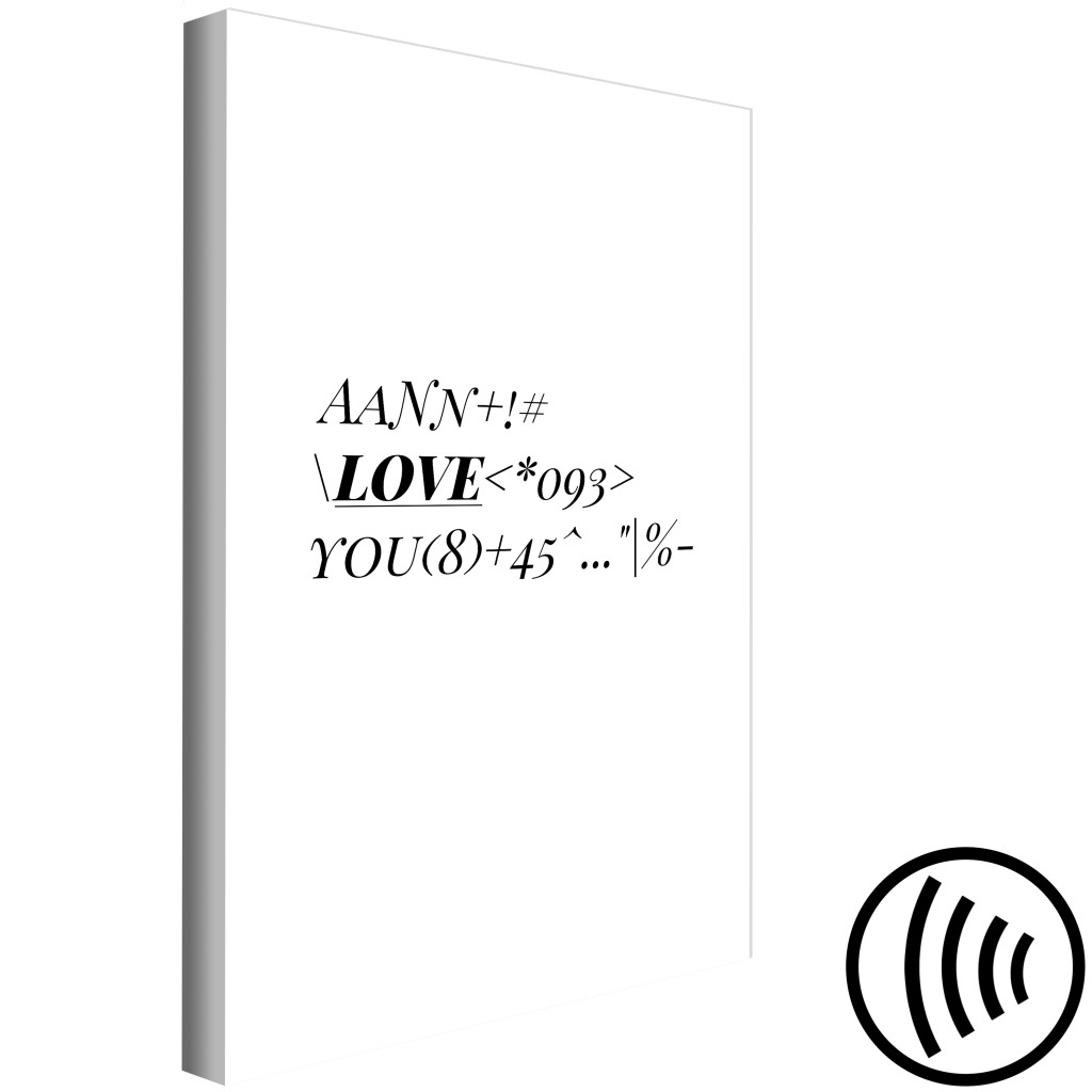 Pintura Código Matemático Do Amor - Tipografia Minimalista A Preto E Branco