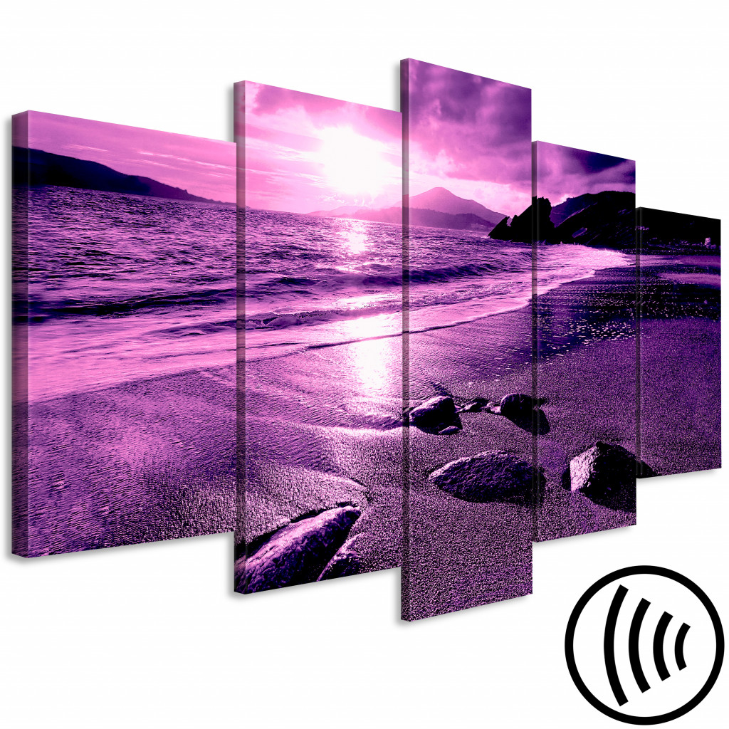 Canvastavla Enchanted Ocean (5 Parts) Wide Violet