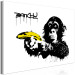 Cuadro moderno Banksy: Monkey with Banana (1 Part) Wide 132429 additionalThumb 2