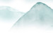 Carta da parati moderna Montagne di menta - onde che assomigliano a colline bagnate nella nebbia su uno sfondo bianco 138329 additionalThumb 3