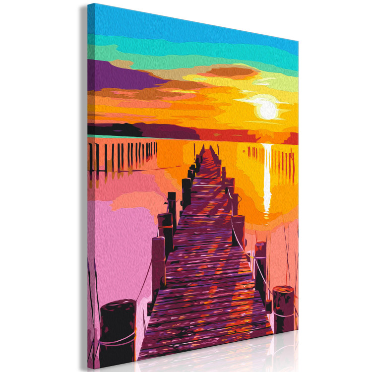 Wandbild zum Malen nach Zahlen Sun and Shadows - Play of Light on the Pier, Dynamic Sky 144529 additionalImage 7