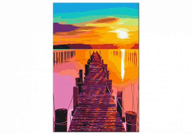 Wandbild zum Malen nach Zahlen Sun and Shadows - Play of Light on the Pier, Dynamic Sky 144529 additionalImage 5