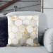 Mikrofaser Kissen Hexagons and leaves - elegant composition with geometric figures cushions 146929 additionalThumb 4