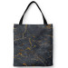 Shoppingväska Cracked magma - graphite imitation stone pattern with golden streaks 147629