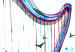 Cuadro decorativo Harp and Waves - Musical Theme With Birds Painted With Watercolor 149829 additionalThumb 5