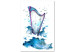 Cuadro decorativo Harp and Waves - Musical Theme With Birds Painted With Watercolor 149829