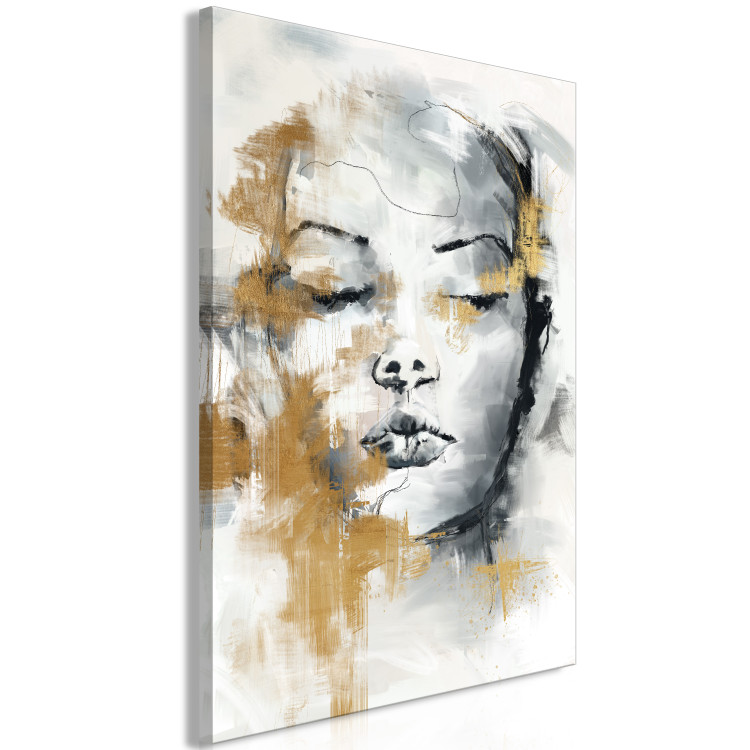 Large Canvas Portrait of a Stranger - Woman's Face Expressively Painted [Large Format] 150929 additionalImage 2
