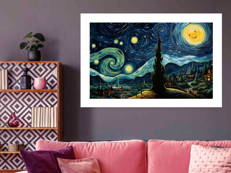 Cartel Starry Night - A Landscape in the Moonlight in the Style of Van Gogh 151129 additionalImage 10