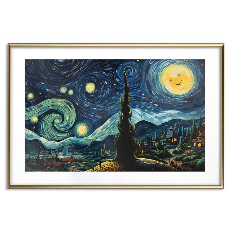 Cartel Starry Night - A Landscape in the Moonlight in the Style of Van Gogh 151129 additionalImage 26