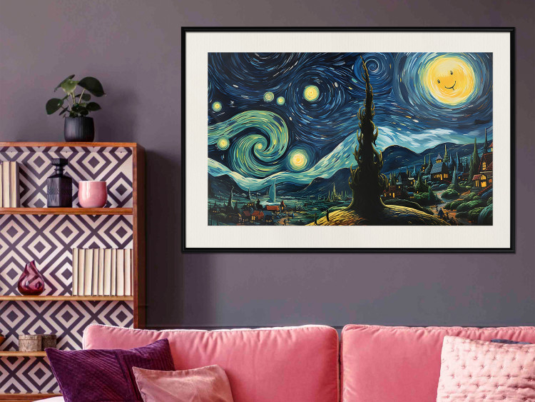 Cartel Starry Night - A Landscape in the Moonlight in the Style of Van Gogh 151129 additionalImage 17