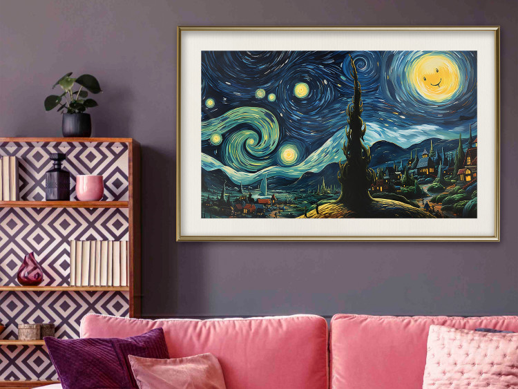 Cartel Starry Night - A Landscape in the Moonlight in the Style of Van Gogh 151129 additionalImage 15