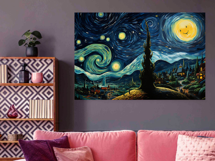 Cartel Starry Night - A Landscape in the Moonlight in the Style of Van Gogh 151129 additionalImage 11