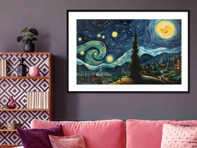 Cartel Starry Night - A Landscape in the Moonlight in the Style of Van Gogh 151129 additionalImage 16