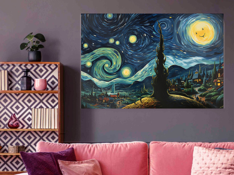 Cartel Starry Night - A Landscape in the Moonlight in the Style of Van Gogh 151129 additionalImage 14