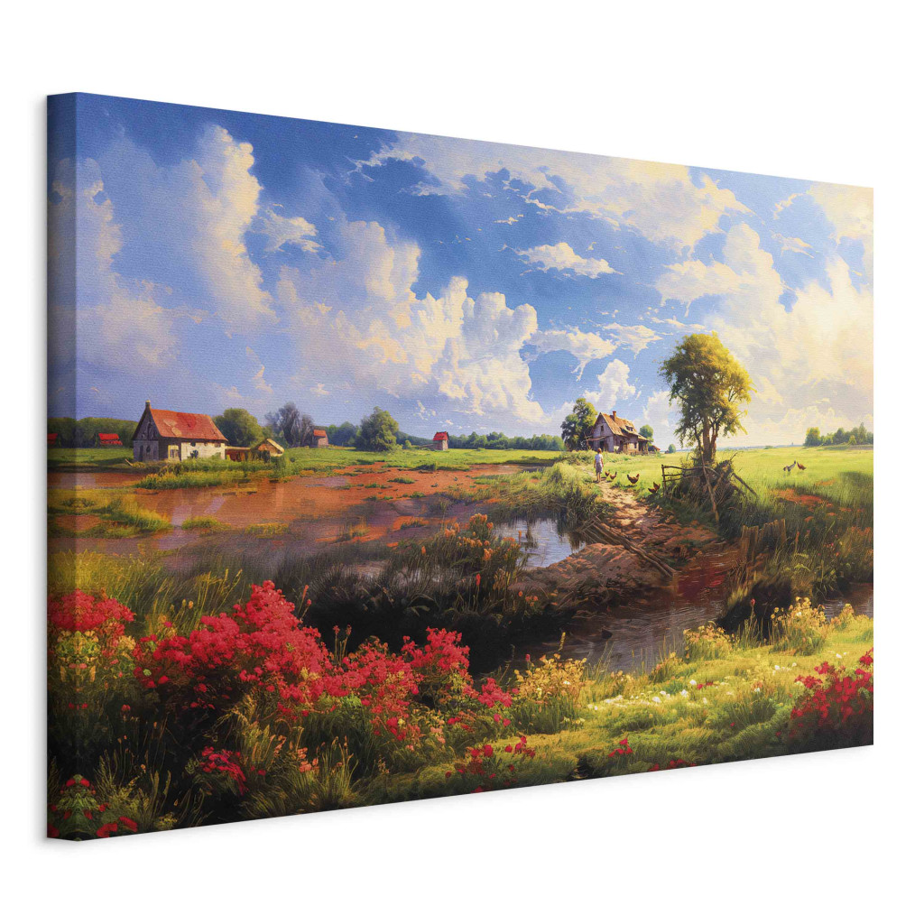 Schilderij Rural Idyll - Landscape Of The Polish Countryside In Warm Autumn Colors [Large Fromat]