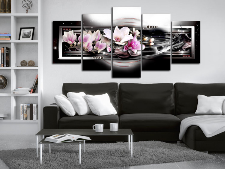 Canvas Art Print Magnolias on a black background 50029 additionalImage 3