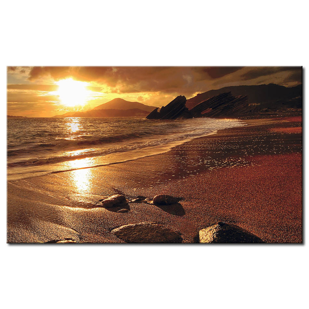 Pintura Pôr-do-sol Na Praia