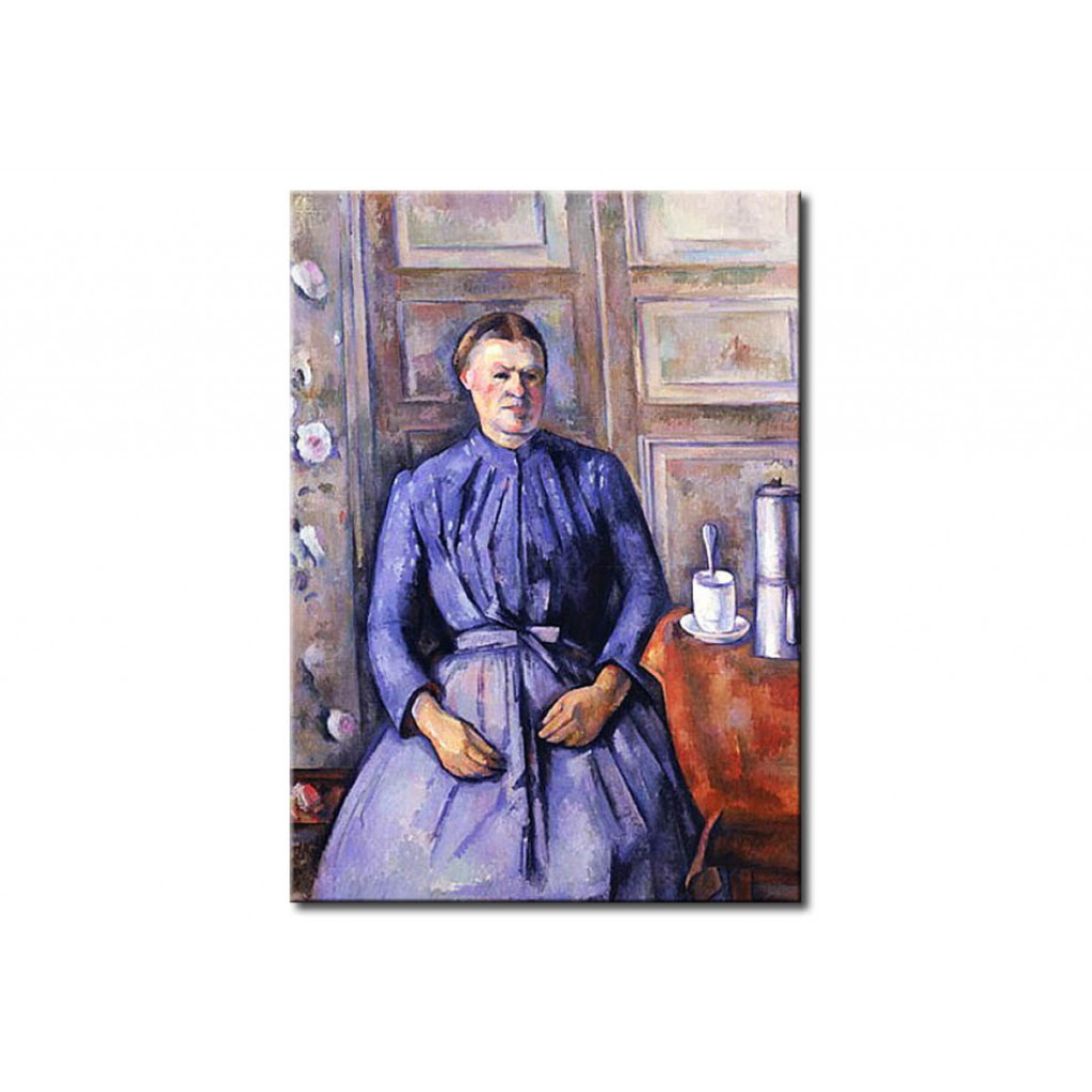 Målning Woman With A Coffee Pot