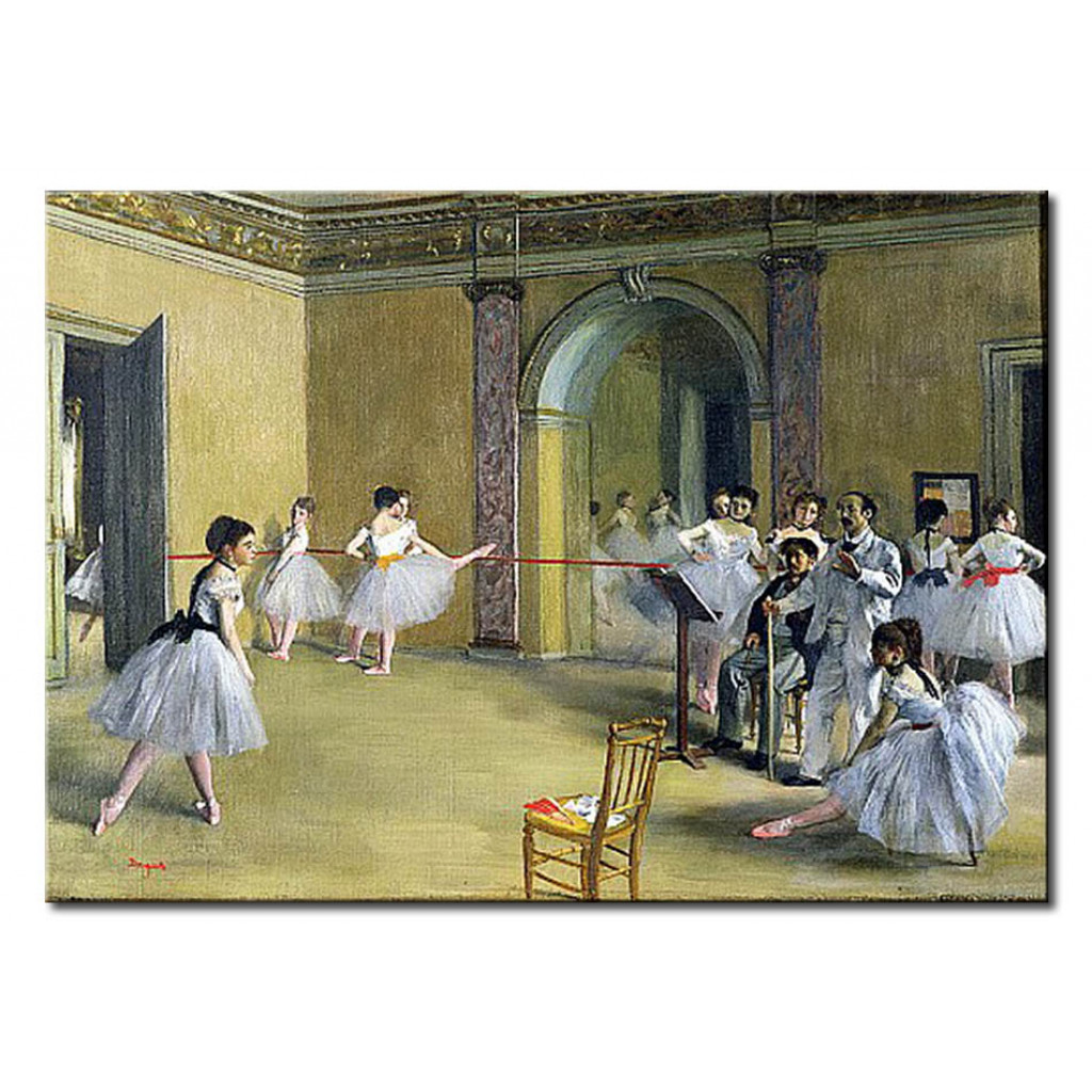 Schilderij  Edgar Degas: The Dance Foyer At The Opera On The Rue Le Peletier