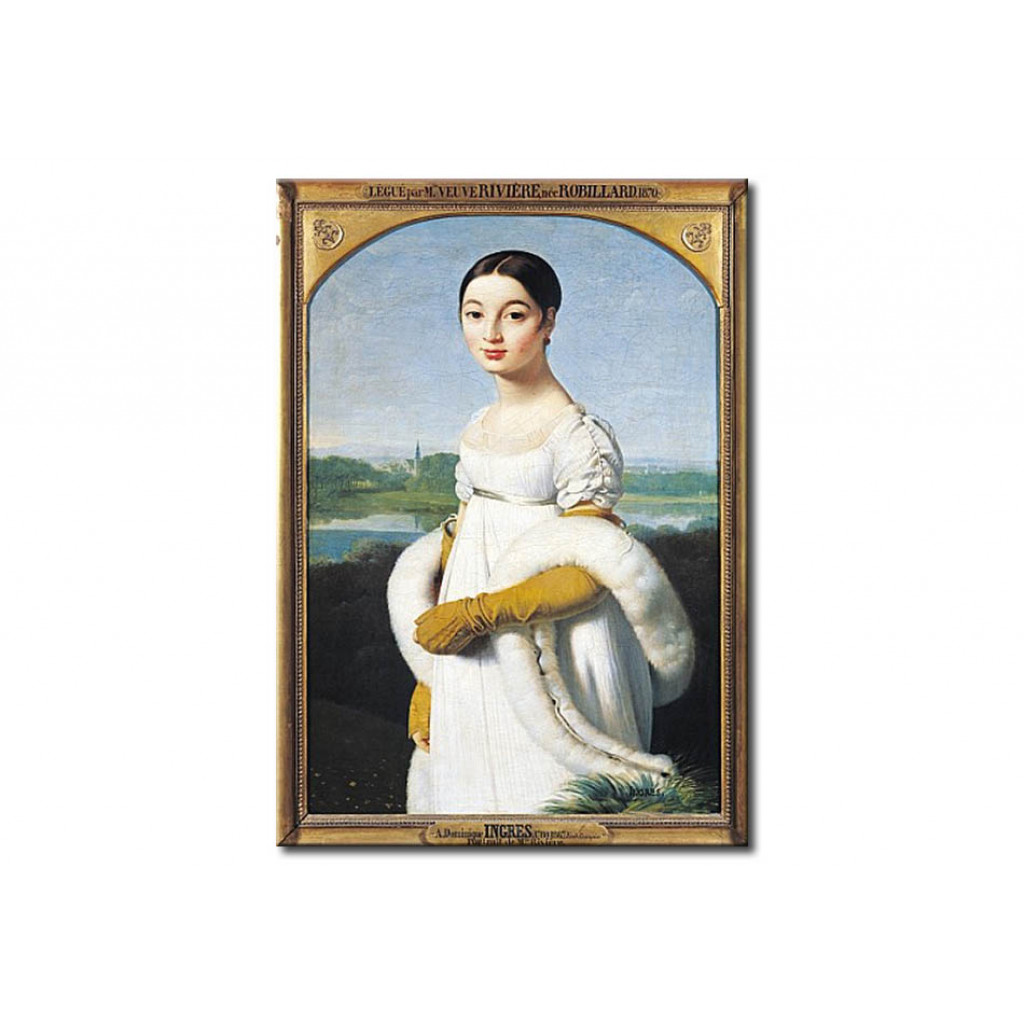 Schilderij  Jean-Auguste-Dominique Ingres: Portrait Of Mademoiselle Caroline Riviere