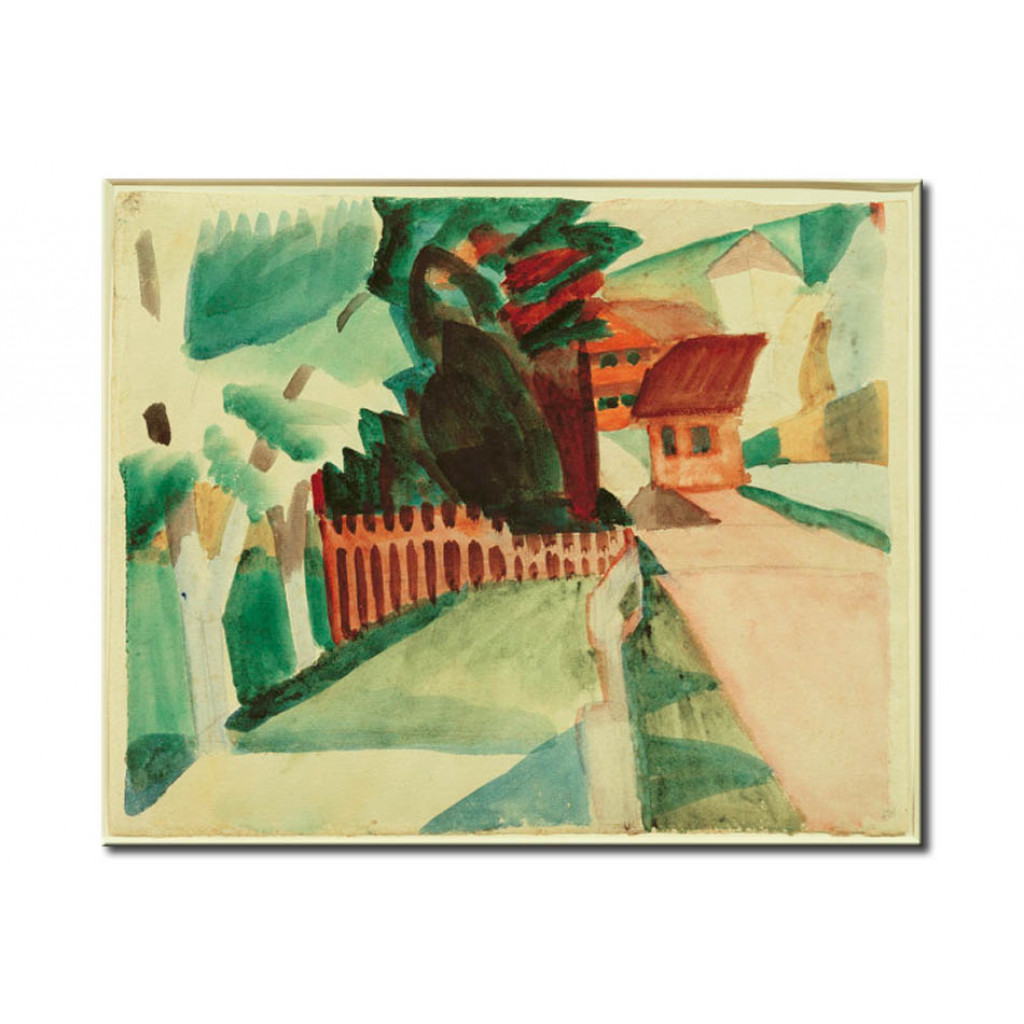 Schilderij  August Macke: Village Road