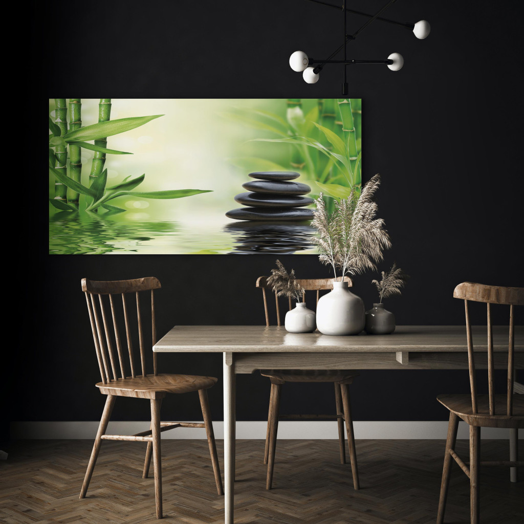 Pintura Em Tela Zen E Bambu