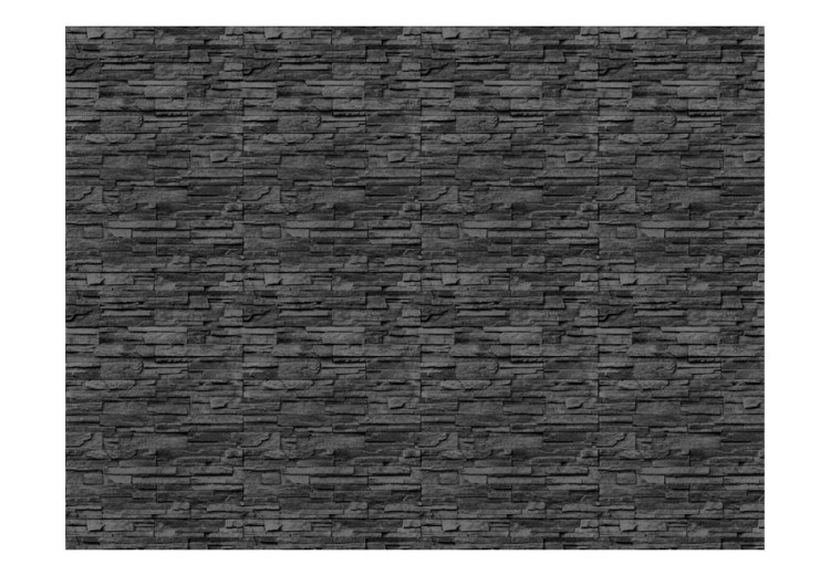 Wall Mural Graphite Stone 3D Effect - Background with Graphite Brick Pattern 60929 additionalImage 1
