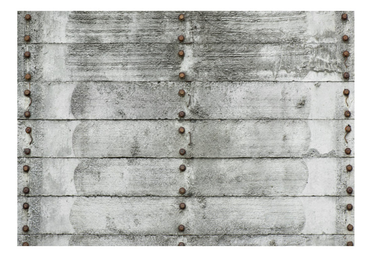 Fototapeta Szara łódź - tło o teksturze drewnianych desek ułożonych w poziomie 91629 additionalImage 1