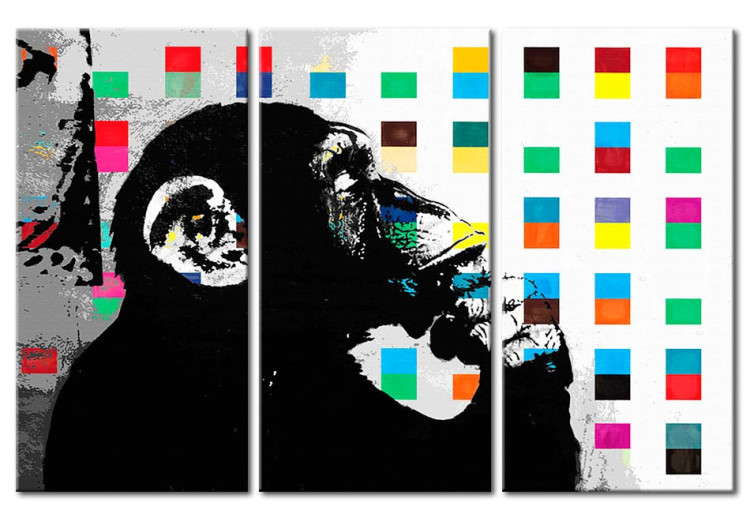 Obraz na szkle The Thinker Monkey by Banksy [Glass] 94329 additionalImage 2