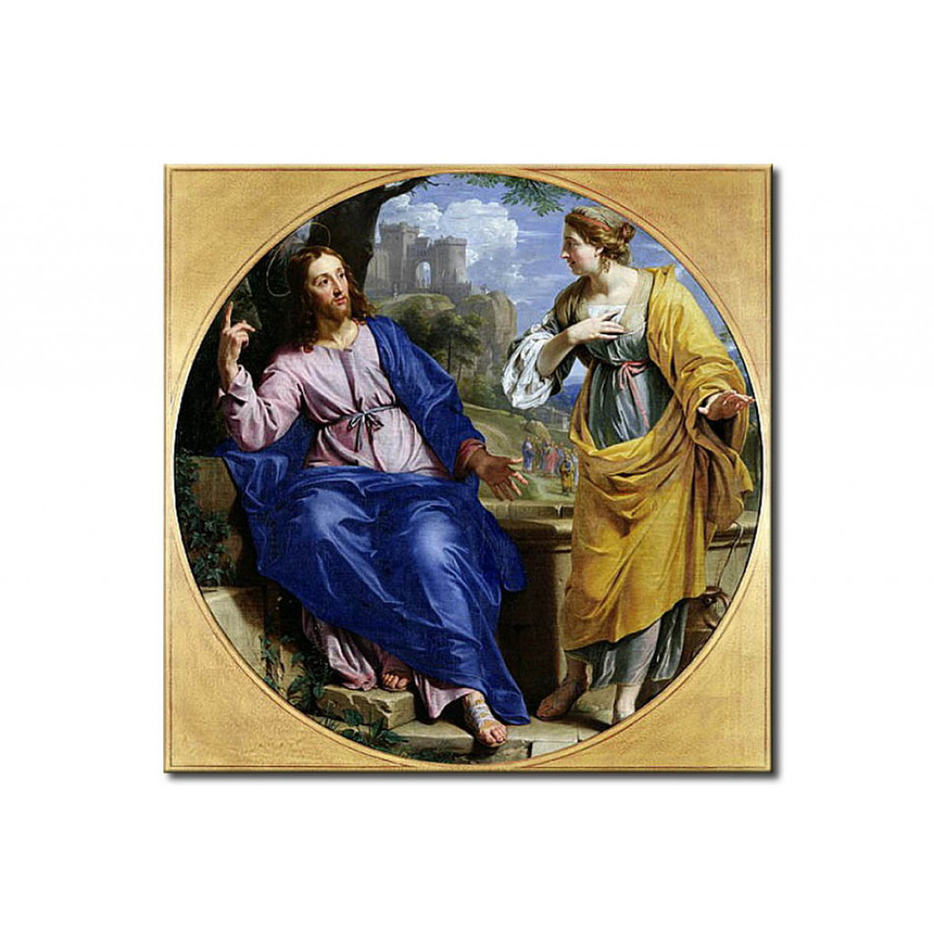 Schilderij  Philippe De Champaigne: Christ And The Woman Of Samaria At The Well