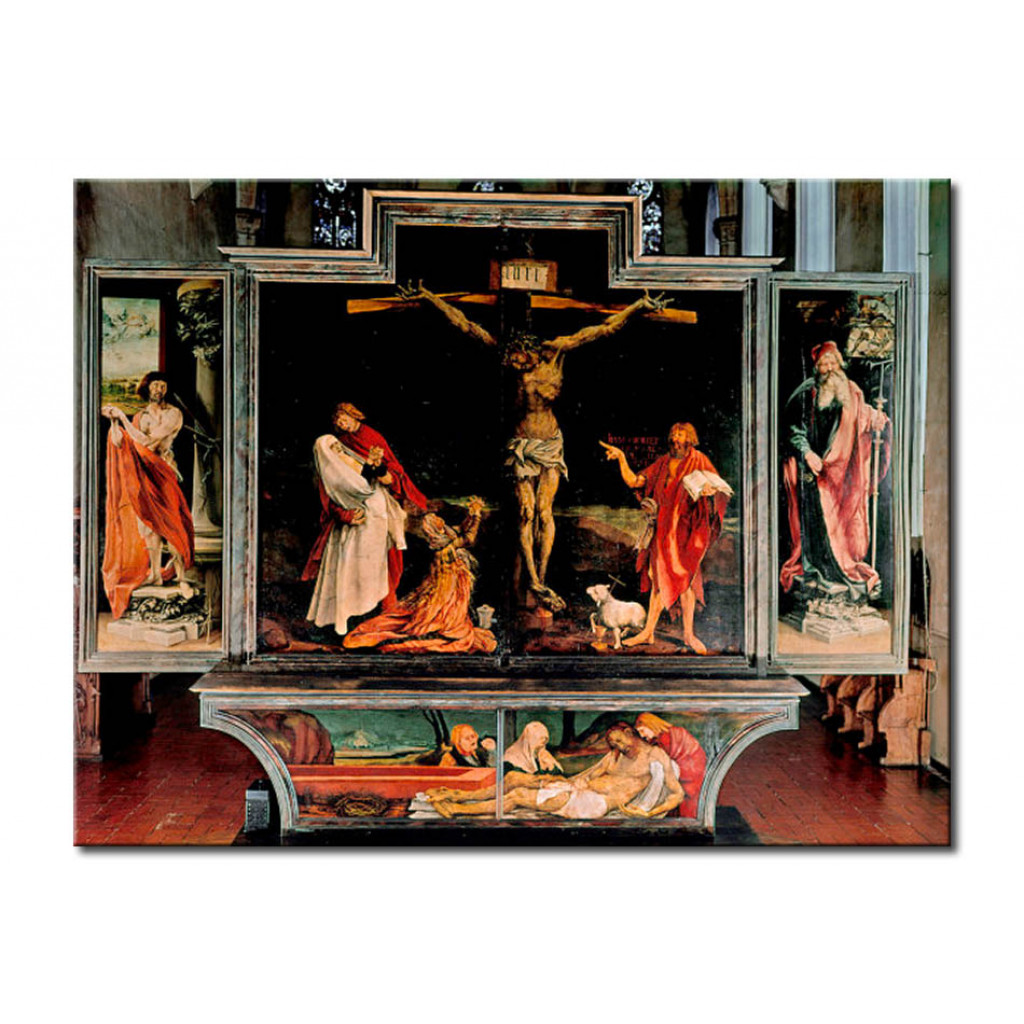 Målning Crucifixion / Burial / Saints Antony And Sebastian