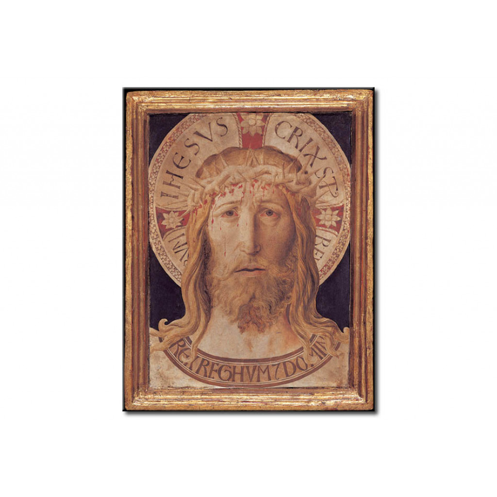 Schilderij  Benozzo Gozzoli: Head Of Christ With The Crown Of Thorns