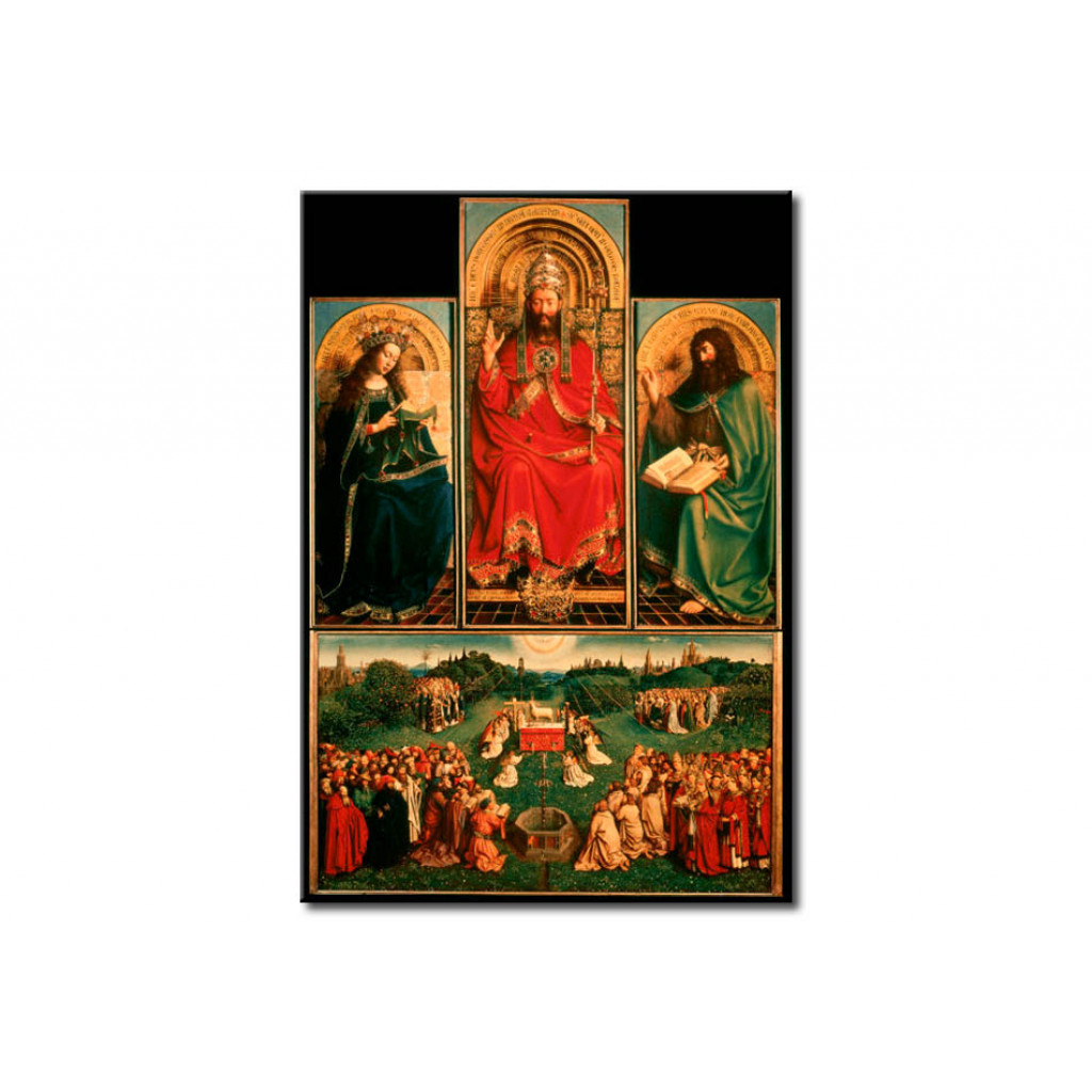 Schilderij  Jan Van Eyck: Maria / God The Father / John The Baptist / Offering Of The Paschal Lamb
