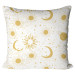 Mikrofaser Kissen Moon and flowers - composition in shades of yellow and white cushions 146739