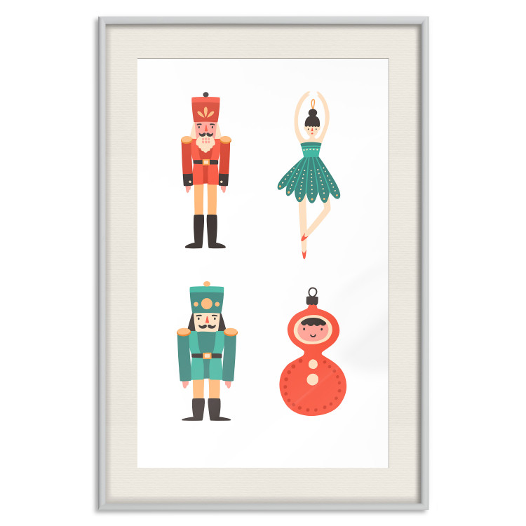 Wandposter Christmas Tree Toys - Ballerina and Toy Soldiers in Festive Colors 148039 additionalImage 37