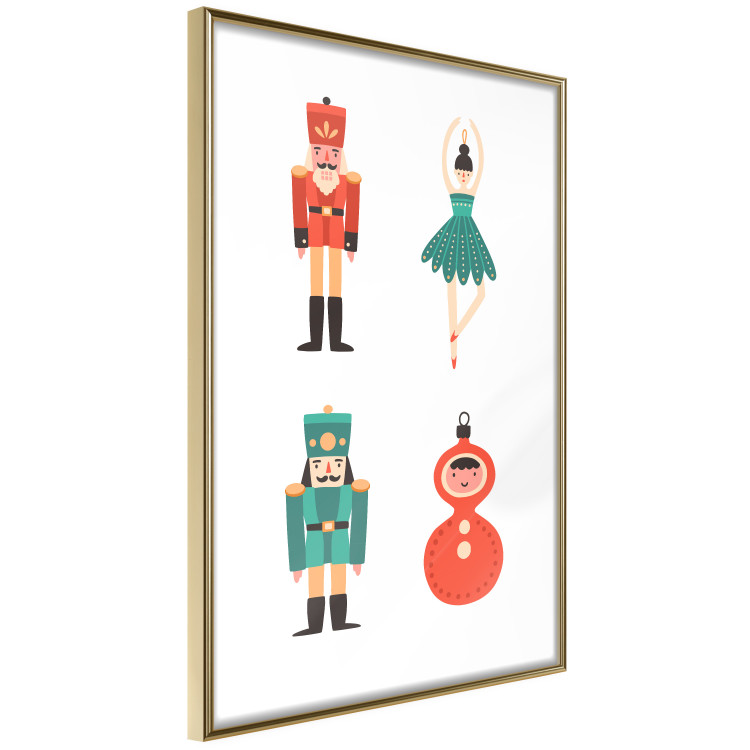 Plakat Zabawki choinkowe - baletnica i żołnierzyki w świątecznych kolorach 148039 additionalImage 3