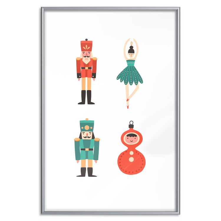 Plakat Zabawki choinkowe - baletnica i żołnierzyki w świątecznych kolorach 148039 additionalImage 41