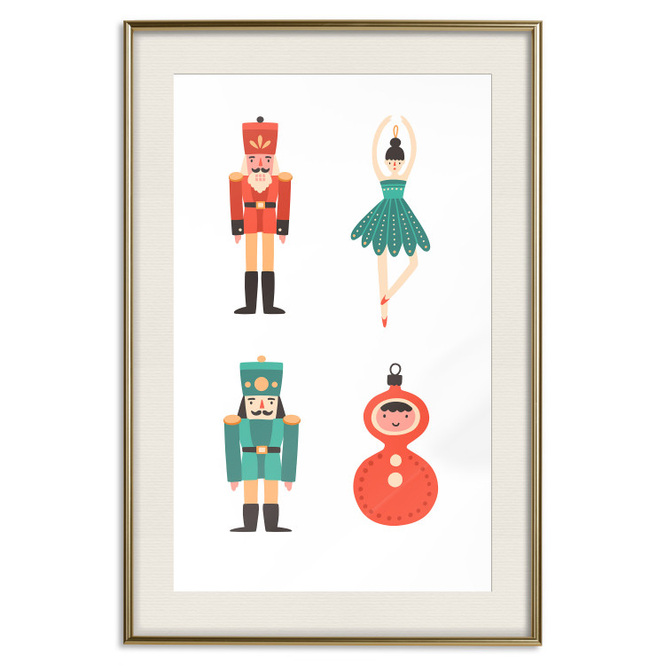 Plakat Zabawki choinkowe - baletnica i żołnierzyki w świątecznych kolorach 148039 additionalImage 40